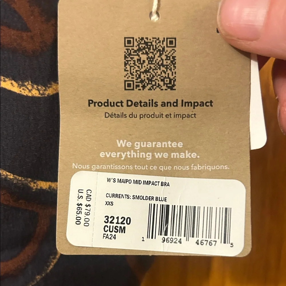 Patagonia Navy and Brown Wave Crop Top - Picture 5 of 5